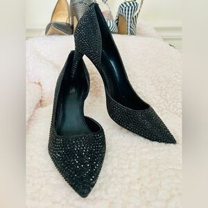 NIB Michael Kors Dorothy Flex D’orsay Glitter Chain Mesh Heels in Black Size 7.5